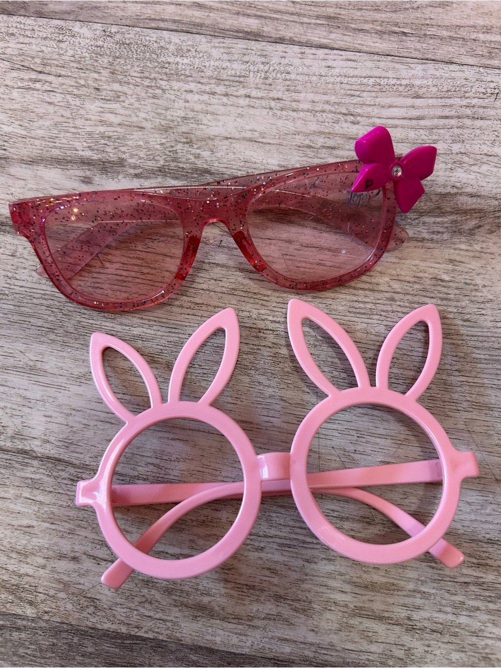 Pink Bunny & Glitter Kids Sunglasses Set - Playful Party Eyewear